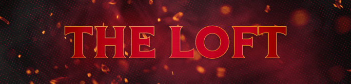 Red background with the words "The Loft" in white and gold beside a large Ottawa Senators logo.
