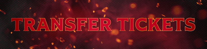 Red background with the words "Transfer Tickets" in white and gold beside a large Ottawa Senators logo.